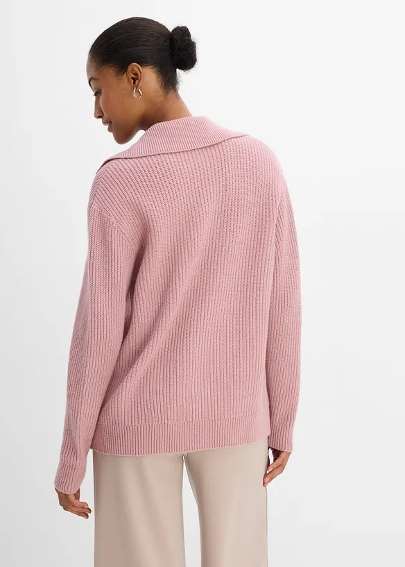 Grobstrick-Pullover im Polo-Stil, bonprix