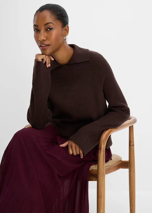 Grobstrick-Pullover mit Turtleneck, bonprix