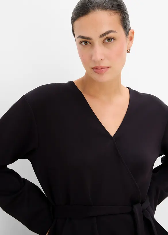 Wickelshirt aus feinem Viskose-Mix, bonprix
