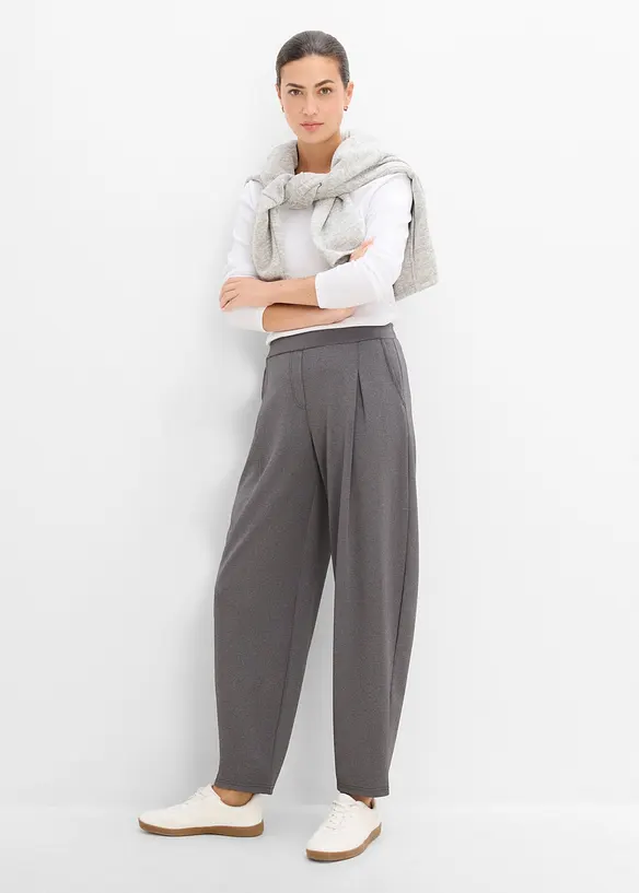 Pantalon Barrel en mati&egrave;re n&eacute;opr&egrave;ne douce, bonprix