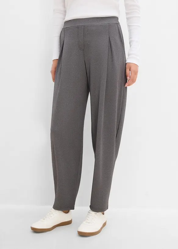 Pantalon Barrel en mati&egrave;re n&eacute;opr&egrave;ne douce, bonprix