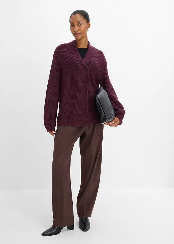 Grobstrickjacke mit Umlegekragen, bonprix