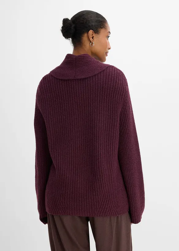 Grobstrickjacke mit Umlegekragen, bonprix