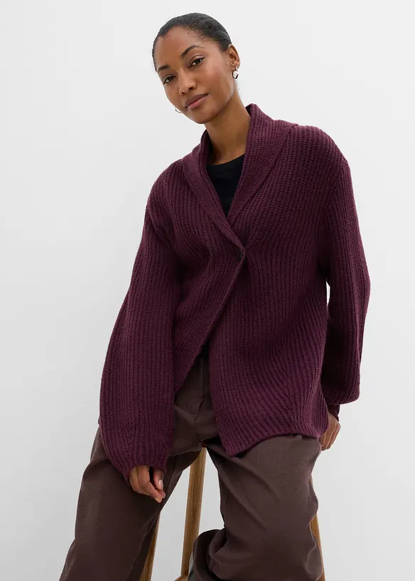 Grobstrickjacke mit Umlegekragen, bonprix