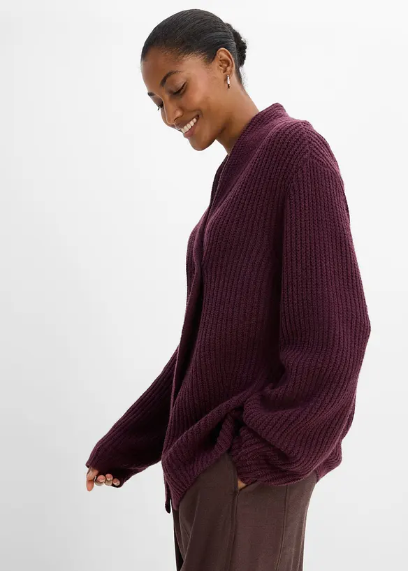Grobstrickjacke mit Umlegekragen, bonprix