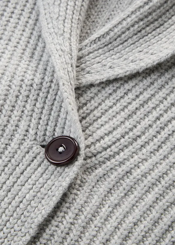 Gilet en grosse maille &agrave; col rabattu, bonprix