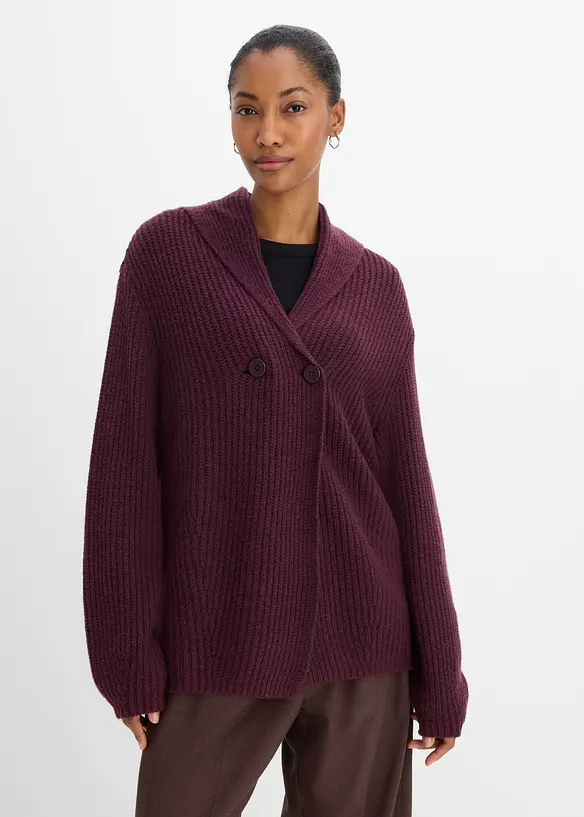 Grobstrickjacke mit Umlegekragen, bonprix