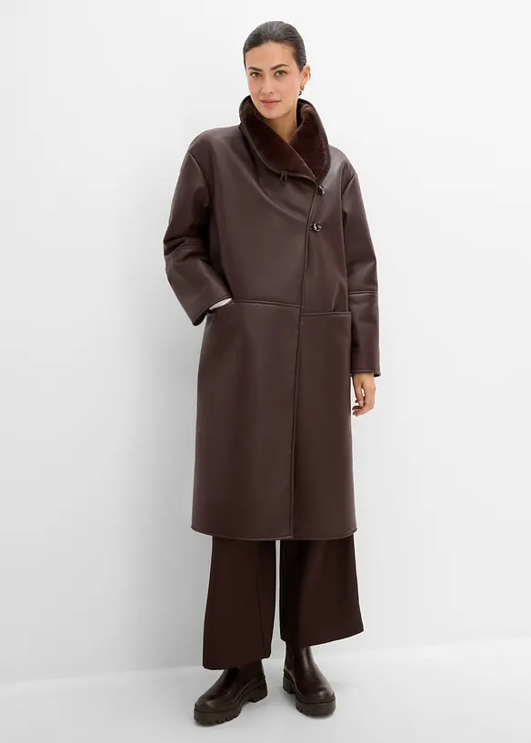 Manteau enduit &agrave; col montant, bonprix