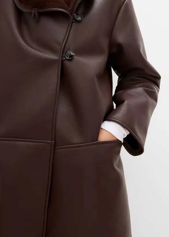 Manteau enduit &agrave; col montant, bonprix