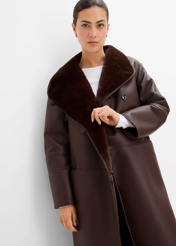 Manteau enduit &agrave; col montant, bonprix