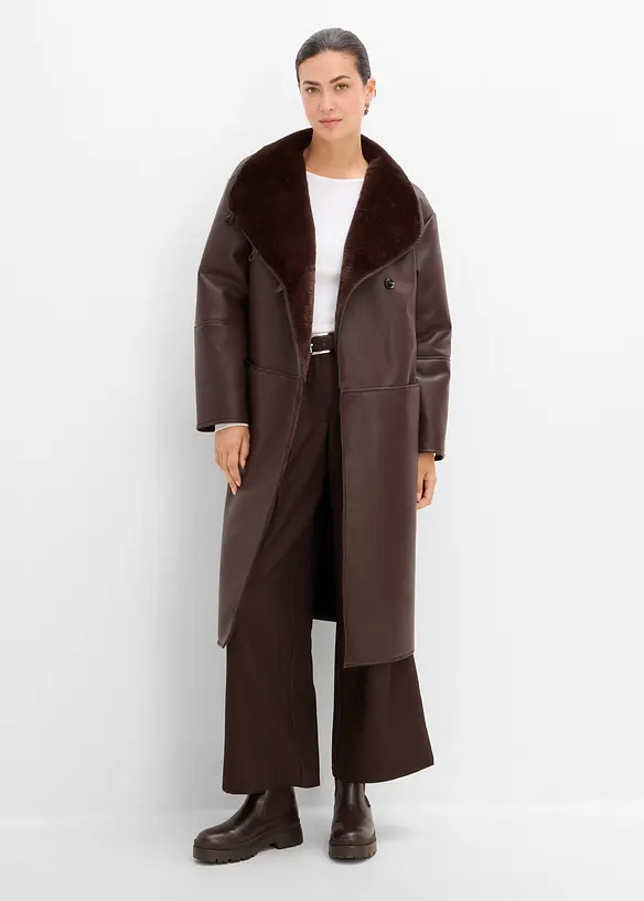 Manteau enduit &agrave; col montant, bonprix