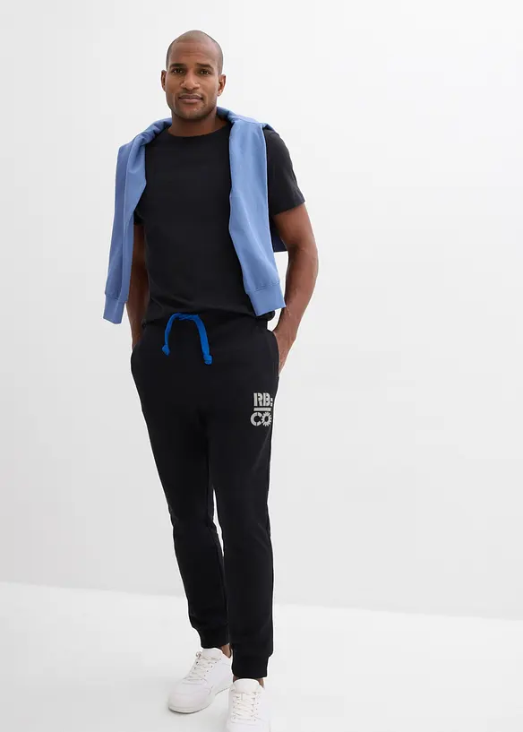 Pantalon de jogging &agrave; d&eacute;tails contrastants, bonprix