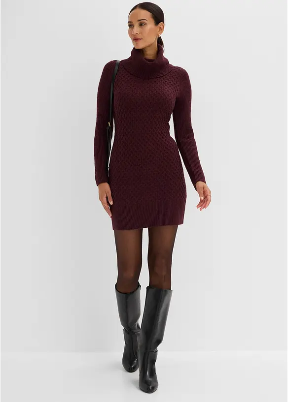 Figurbetontes Strickkleid mit Rollkragen, bonprix