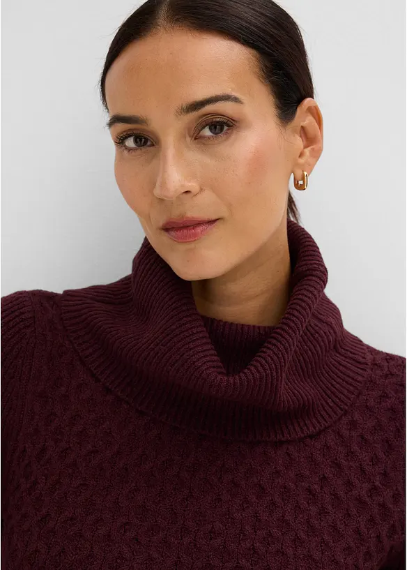 Figurbetontes Strickkleid mit Rollkragen, bonprix