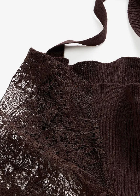 Feinstrickpullover mit Spitze, bonprix