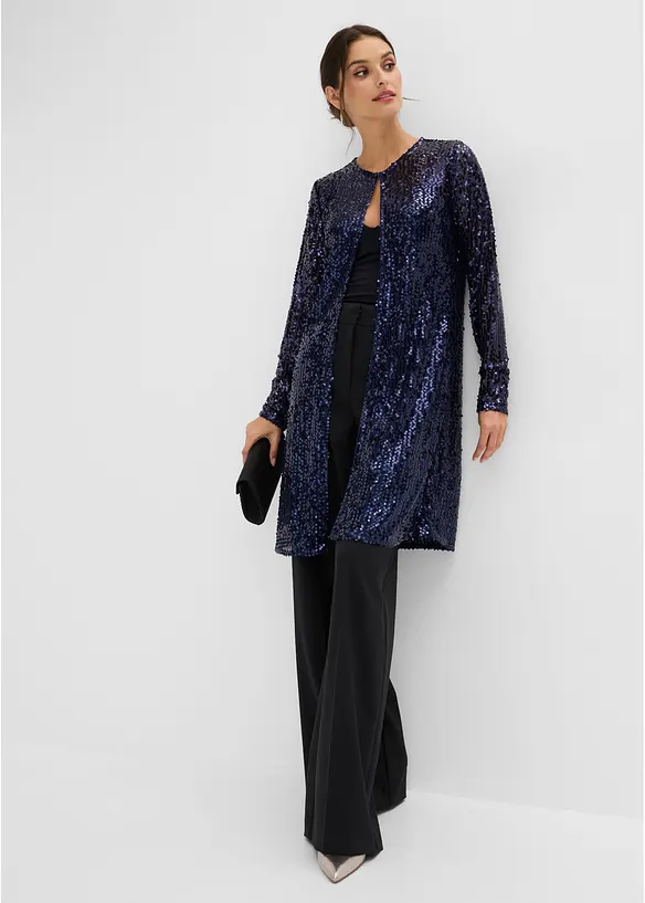 Long gilet &agrave; sequins, bonprix