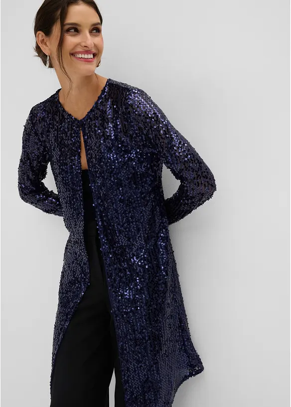Long gilet &agrave; sequins, bonprix