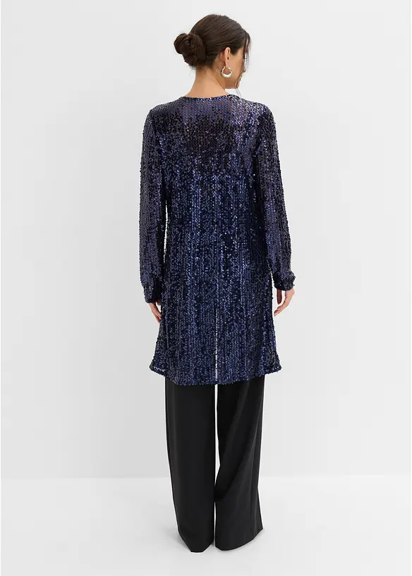 Long gilet &agrave; sequins, bonprix