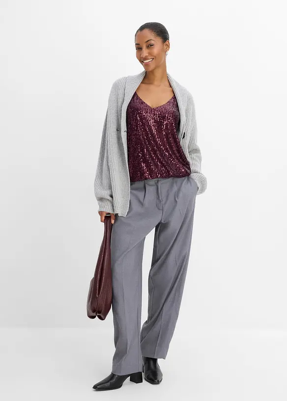 Top &agrave; bretelles spaghetti et sequins, bonprix