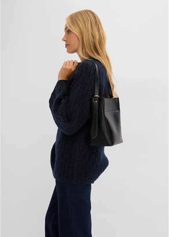 Oversize-Pullover mit Zopfmuster, bonprix