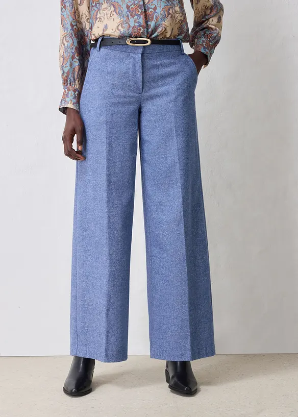 Pantalon &agrave; motif chevrons, laine majoritaire, bonprix