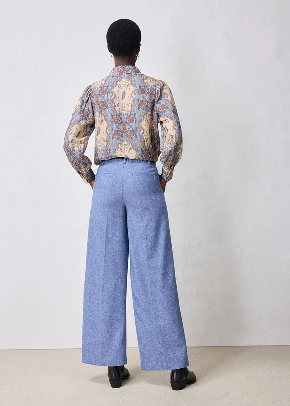 Pantalon &agrave; motif chevrons, laine majoritaire, bonprix