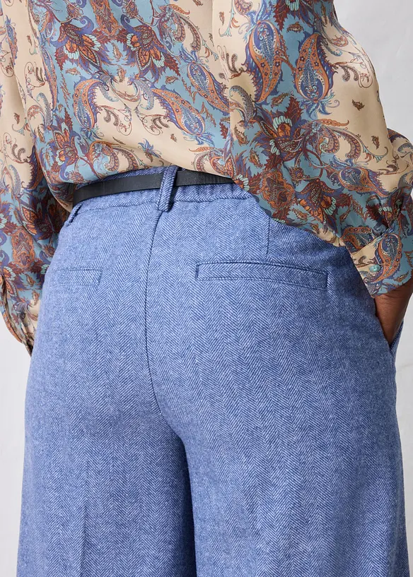 Pantalon &agrave; motif chevrons, laine majoritaire, bonprix
