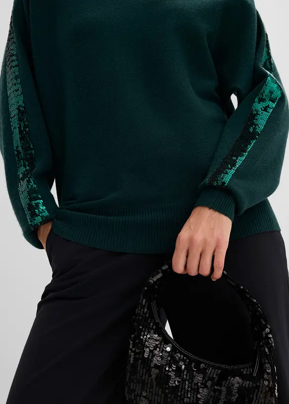 Pull en fine maille &agrave; sequins, bonprix