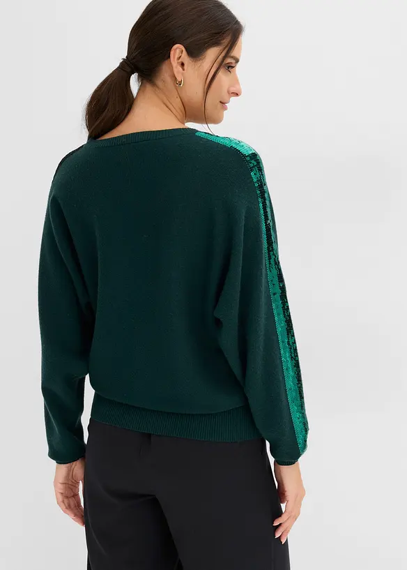 Pull en fine maille &agrave; sequins, bonprix