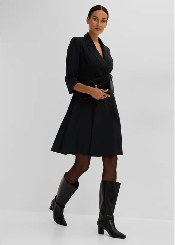 Robe blazer &agrave; jupe &eacute;vas&eacute;e, bonprix