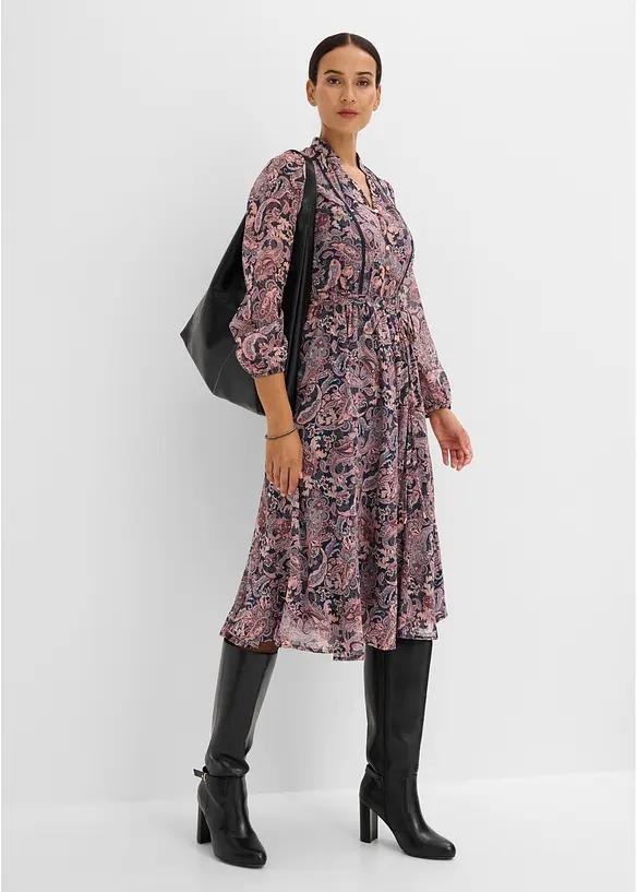 Robe en mousseline &agrave; imprim&eacute; paisley, bonprix