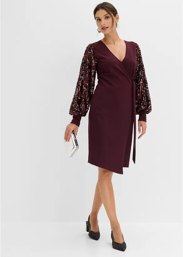 Midikleid mit Paillettenstickerei an den &Auml;rmel, bonprix