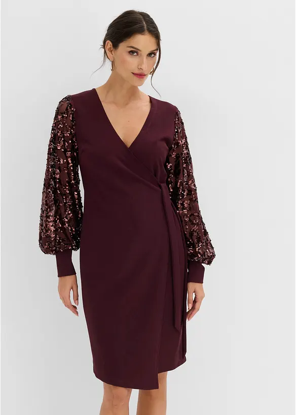 Midikleid mit Paillettenstickerei an den &Auml;rmel, bonprix