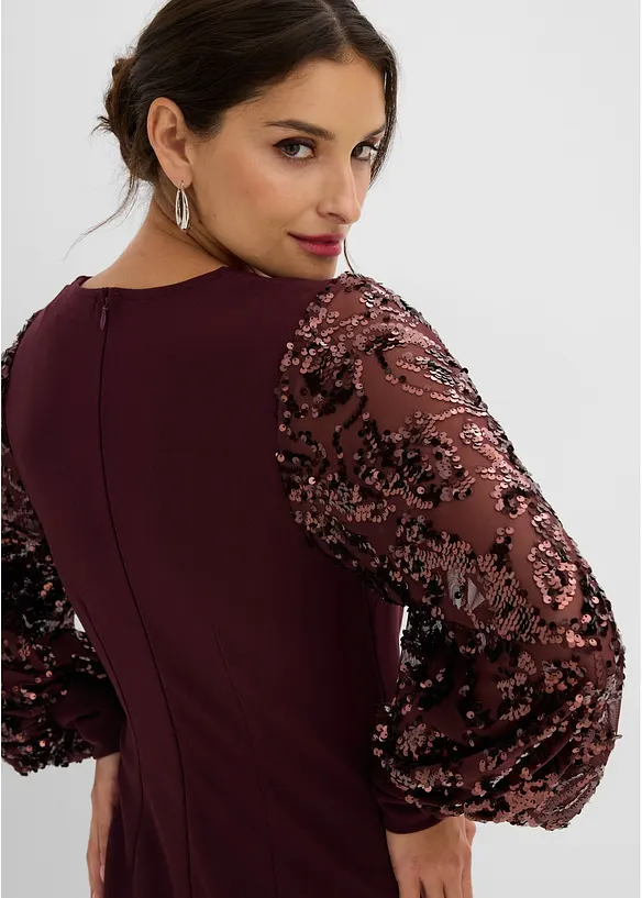 Midikleid mit Paillettenstickerei an den &Auml;rmel, bonprix