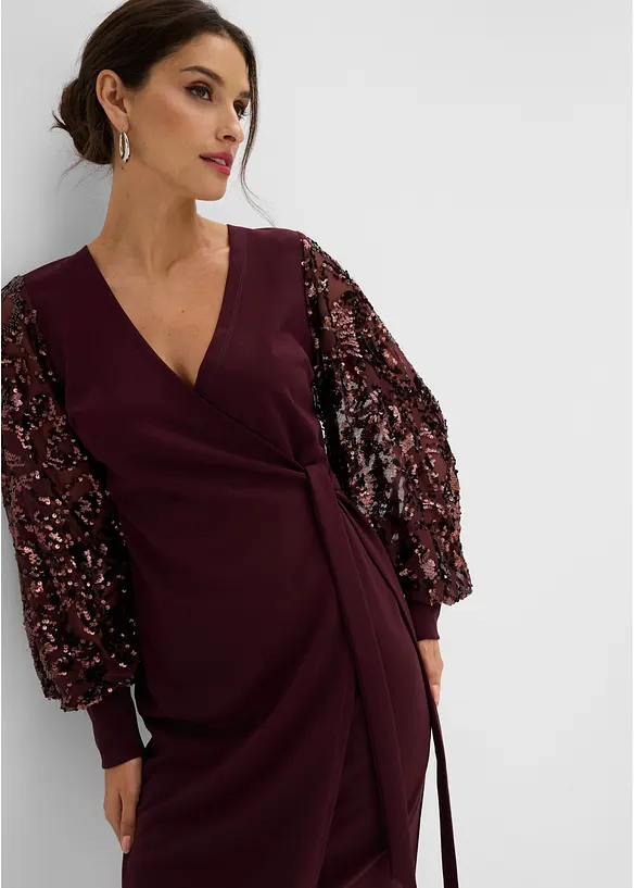 Midikleid mit Paillettenstickerei an den &Auml;rmel, bonprix