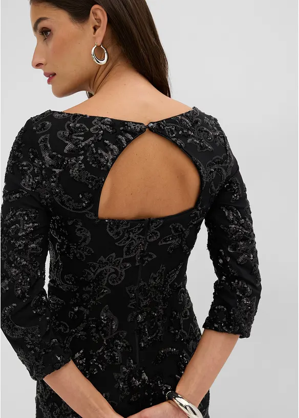 Paillettenkleid mit R&uuml;ckenausschnitt, bonprix