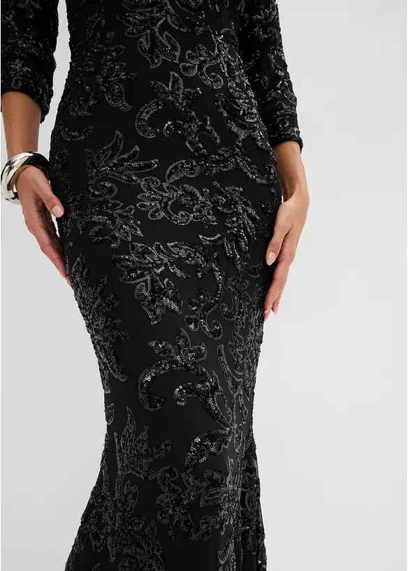 Paillettenkleid mit R&uuml;ckenausschnitt, bonprix