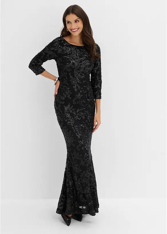Paillettenkleid mit R&uuml;ckenausschnitt, bonprix