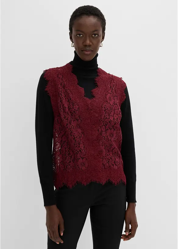 Gilet sans manches en dentelle, bonprix