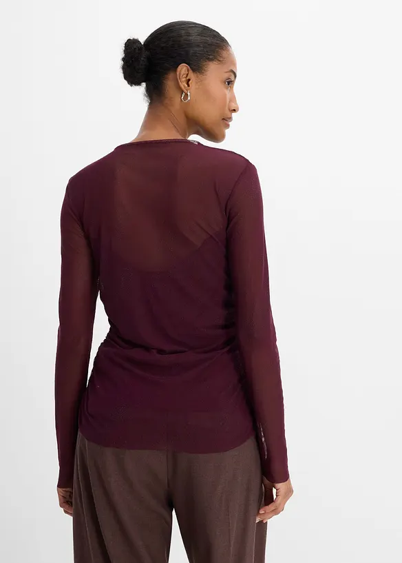 T-shirt manches longues en mesh d&eacute;licat, bonprix