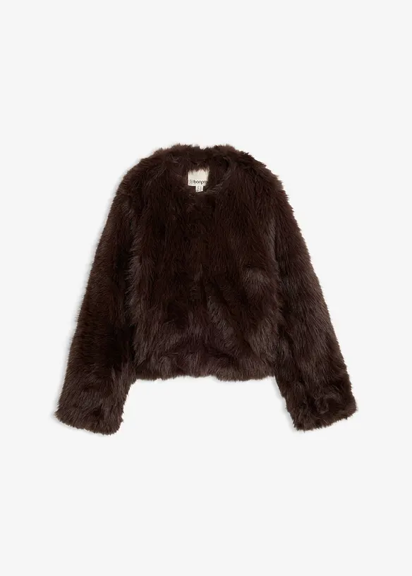 Veste sans col en peluche, bonprix