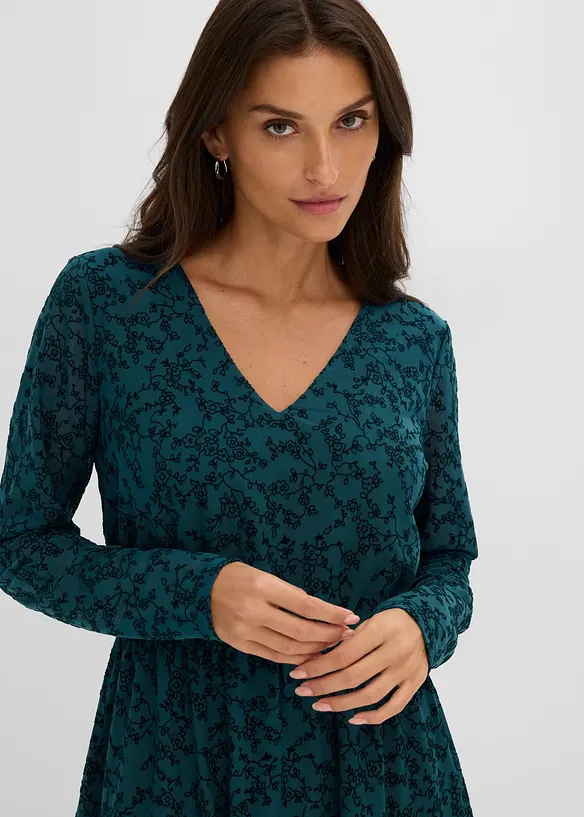 Robe en jersey velours, bonprix