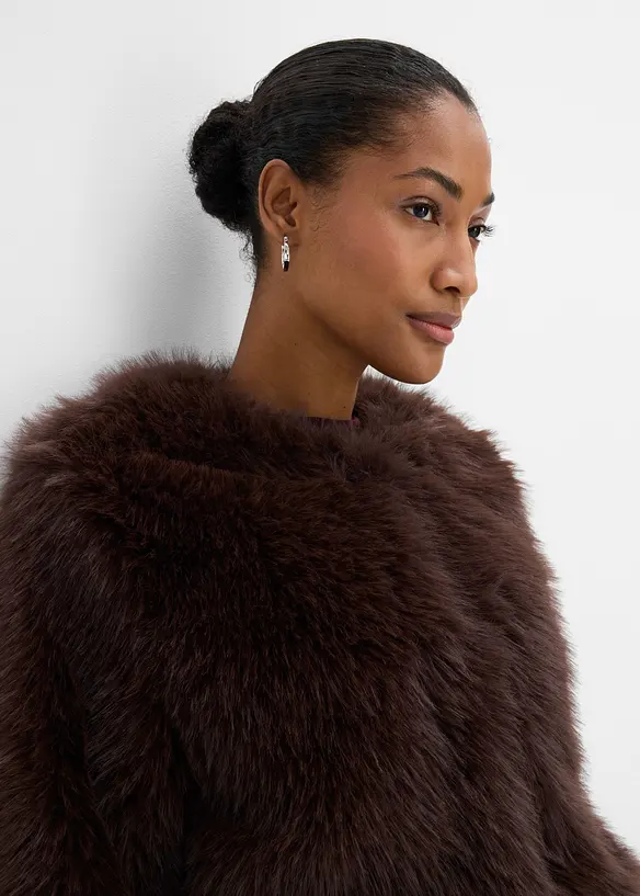 Veste sans col en peluche, bonprix
