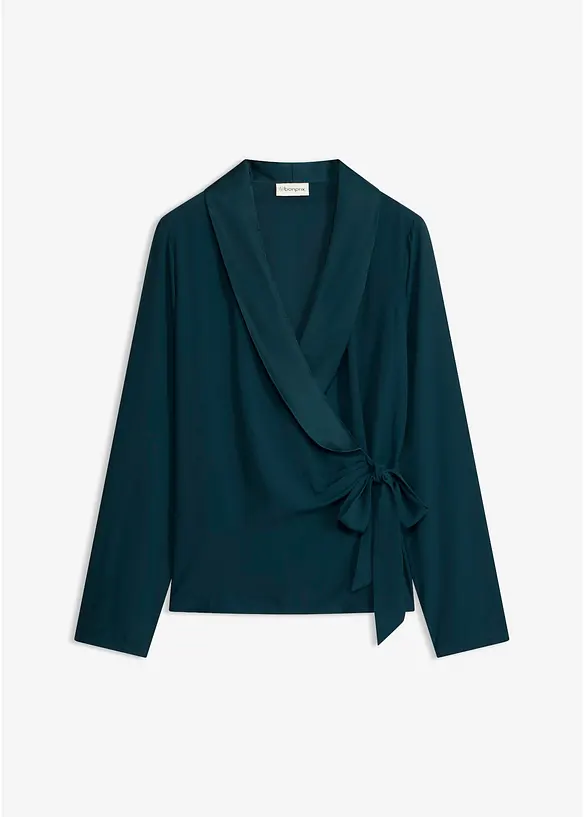 Wickelbluse mit seitlicher Schleife, bonprix