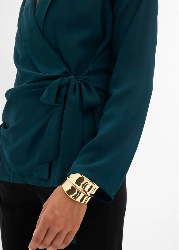 Wickelbluse mit seitlicher Schleife, bonprix