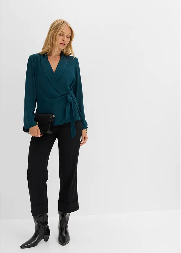 Wickelbluse mit seitlicher Schleife, bonprix