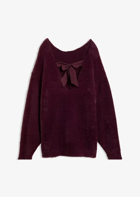Pull long en maille poilue douce, bonprix