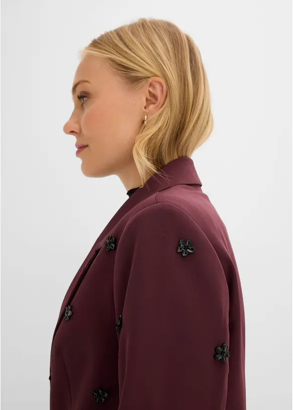 Blazer oversize &agrave; d&eacute;tail bijou, bonprix