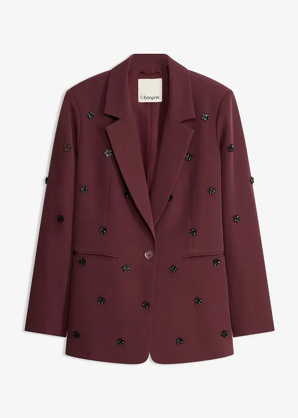 Blazer oversize &agrave; d&eacute;tail bijou, bonprix