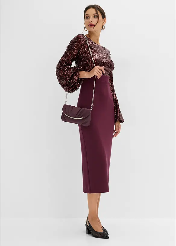 Midikleid mit Pailletten, bonprix